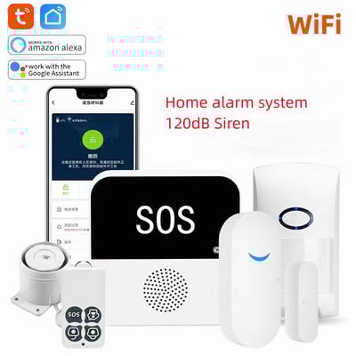 Belaidis „WiFi Smart Home Automation“ signalizacijos sistemos saugos apsaugos rinkinys su 433 MHz jutikliu, palaikymas „Google Alexa“