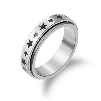 Anxiety Ring Fidget Moteriški ir Vyriški nerūdijančio plieno žiedai Spinne nuo spaudimo Priedai Papuošalai Dovanos