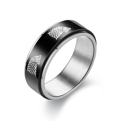 Anxiety Ring Fidget Moteriški ir Vyriški nerūdijančio plieno žiedai Spinne nuo spaudimo Priedai Papuošalai Dovanos