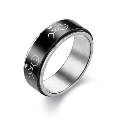 Anxiety Ring Fidget Moteriški ir Vyriški nerūdijančio plieno žiedai Spinne nuo spaudimo Priedai Papuošalai Dovanos