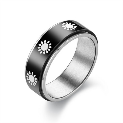 Anxiety Ring Fidget Moteriški ir Vyriški nerūdijančio plieno žiedai Spinne nuo spaudimo Priedai Papuošalai Dovanos