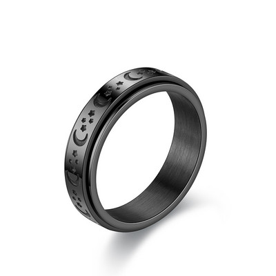 Anxiety Ring Fidget Moteriški ir Vyriški nerūdijančio plieno žiedai Spinne nuo spaudimo Priedai Papuošalai Dovanos