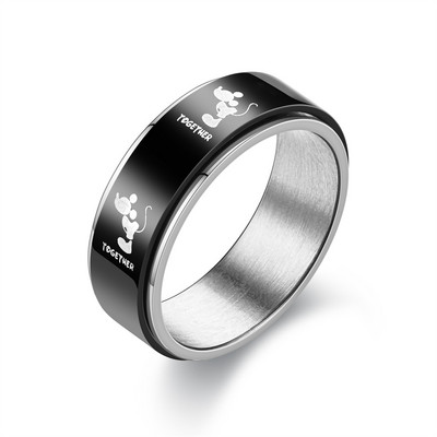 Anxiety Ring Fidget Moteriški ir Vyriški nerūdijančio plieno žiedai Spinne nuo spaudimo Priedai Papuošalai Dovanos