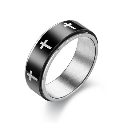 Anxiety Ring Fidget Moteriški ir Vyriški nerūdijančio plieno žiedai Spinne nuo spaudimo Priedai Papuošalai Dovanos