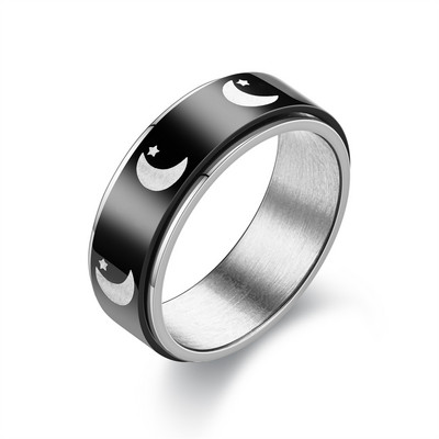 Anxiety Ring Fidget Moteriški ir Vyriški nerūdijančio plieno žiedai Spinne nuo spaudimo Priedai Papuošalai Dovanos