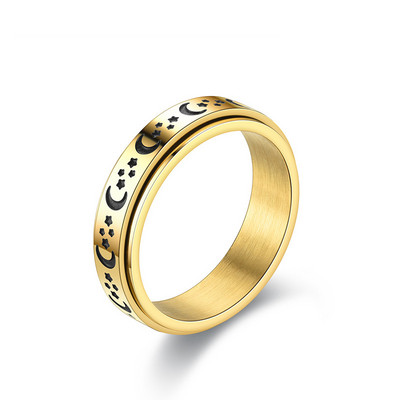 Anxiety Ring Fidget Moteriški ir Vyriški nerūdijančio plieno žiedai Spinne nuo spaudimo Priedai Papuošalai Dovanos