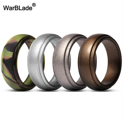 WarBLade New Food Grade FDA силиконови пръстени Мъжки сватбени ластици Хипоалергичен гъвкав силиконов пръстен за пръсти