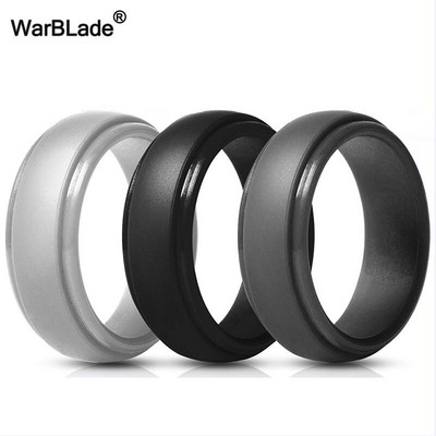 WarBLade New Food Grade FDA силиконови пръстени Мъжки сватбени ластици Хипоалергичен гъвкав силиконов пръстен за пръсти