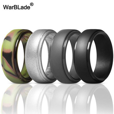 WarBLade New Food Grade FDA силиконови пръстени Мъжки сватбени ластици Хипоалергичен гъвкав силиконов пръстен за пръсти