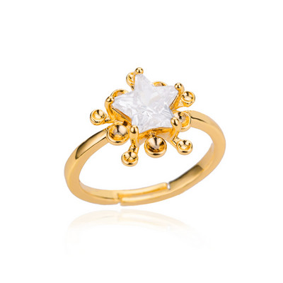 Пръстен със син кубичен циркон и камък за жени от неръждаема стомана с квадратна геометрия Пръстен за пръсти Парти аксесоари Бижута Bijoux Femme