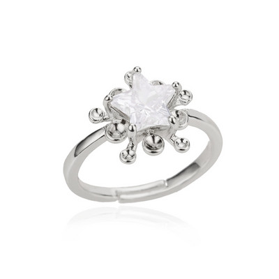 Пръстен със син кубичен циркон и камък за жени от неръждаема стомана с квадратна геометрия Пръстен за пръсти Парти аксесоари Бижута Bijoux Femme