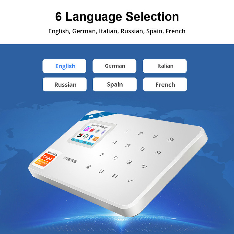 FUERS W181 GSM WIFI Tuya Pametni kućni alarmni sustav Komplet 433Mhz bežični alarmni sigurnosni sustav Kontrola IP kamere Senzor pokreta Sirena