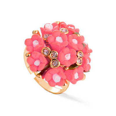 Пръстен от цветна смола, розово цвете, отварящ се готически кристален пръстен с възможност за промяна на размера, сватбено годежно парти, ретро бижута за жени