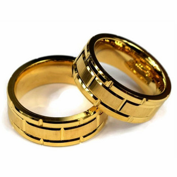 Ανδρική μόδα Απλό Χρυσό Δαχτυλίδι από Καρβίδιο Βολφραμίου Ανδρικό Δαχτυλίδι αρραβώνων Δώρο επετείου για πάρτι