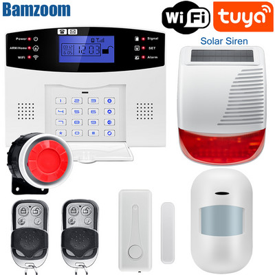 Tuya Smart WIFI GSM apsaugos signalizacijos sistema veikia su Alexa Home Burglar judesio detektoriaus dūmų durų lango jutiklio IP kamera