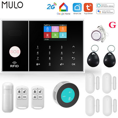 MULO GSM Wifi Alarm Simply Safe System Alarm for Home Business Wireless Tuya Smart Home APP Control Κιτ συναγερμού διαρρήκτη Securiti
