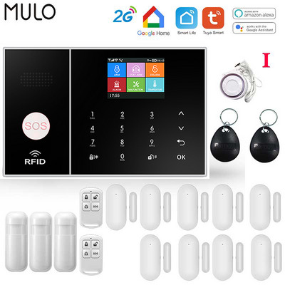 MULO GSM Wifi Alarm Simply Safe System Alarm for Home Business Wireless Tuya Smart Home APP Control Κιτ συναγερμού διαρρήκτη Securiti