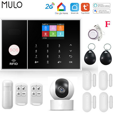 MULO GSM Wifi Alarm Simply Safe System Alarm for Home Business Wireless Tuya Smart Home APP Control Κιτ συναγερμού διαρρήκτη Securiti