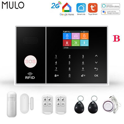 MULO GSM Wifi Alarm Simply Safe System Alarm for Home Business Wireless Tuya Smart Home APP Control Κιτ συναγερμού διαρρήκτη Securiti