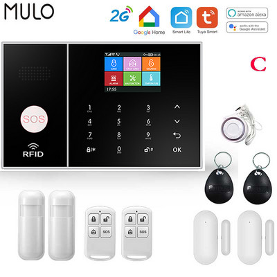 MULO GSM Wifi Alarm Simply Safe System Alarm for Home Business Wireless Tuya Smart Home APP Control Κιτ συναγερμού διαρρήκτη Securiti