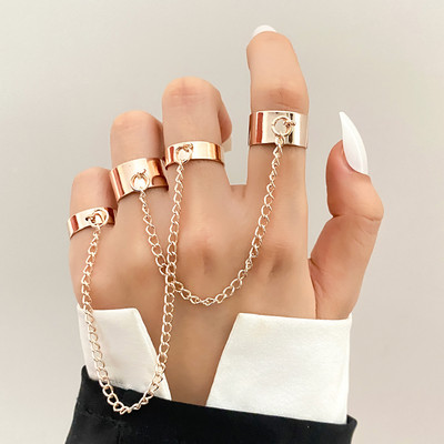 IPARAM vintage auksinės spalvos širdies geometrinis midi sąnarių žiedų rinkinys moterims Minimalistinis metalinis atidaromas žiedas su 2021 m. papuošalų dovana