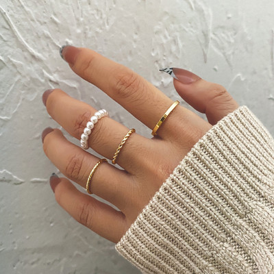 IPARAM vintage auksinės spalvos širdies geometrinis midi sąnarių žiedų rinkinys moterims Minimalistinis metalinis atidaromas žiedas su 2021 m. papuošalų dovana