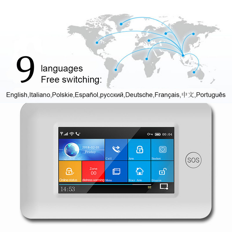 PG106 WIFI + GSM GPRS belaidis namų apsaugos signalizacijos sistema APP nuotolinio valdymo pultelis, skirtas Android ir iOS