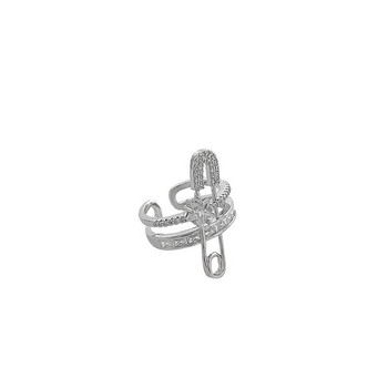 LIVVY Сребърен цвят Двуетажна звезда Циркон Регулируеми пръстени за жени Уникален дизайн Игли Парти аксесоари Бижута Подаръци