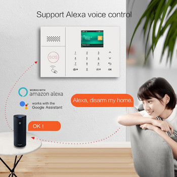 PGST PG-108 Tuya Wireless Home WIFI GSM Home Security with Motion Detector Sensor Alarm System Υποστήριξη Alexa & Google