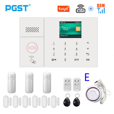 PGST PG-108 Tuya безжична домашна WIFI GSM домашна сигурност със сензор за детектор за движение Поддръжка на алармена система Alexa & Google