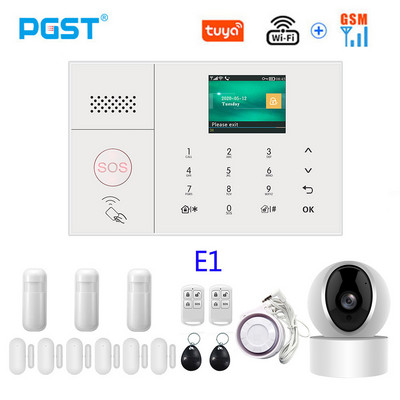 PGST PG-108 Tuya безжична домашна WIFI GSM домашна сигурност със сензор за детектор за движение Поддръжка на алармена система Alexa & Google