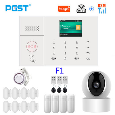 PGST PG-108 Tuya безжична домашна WIFI GSM домашна сигурност със сензор за детектор за движение Поддръжка на алармена система Alexa & Google