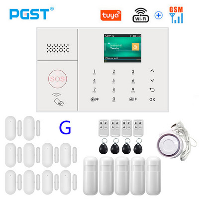 PGST PG-108 Tuya безжична домашна WIFI GSM домашна сигурност със сензор за детектор за движение Поддръжка на алармена система Alexa & Google