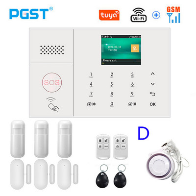 PGST PG-108 Tuya безжична домашна WIFI GSM домашна сигурност със сензор за детектор за движение Поддръжка на алармена система Alexa & Google