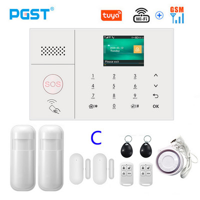 PGST PG-108 Tuya безжична домашна WIFI GSM домашна сигурност със сензор за детектор за движение Поддръжка на алармена система Alexa & Google