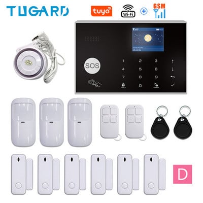 TUGARD G30 Tuya WIFI GSM 3G 4G Алармена система за домашен крадец 11 езика 433MHz Безжично дистанционно управление за Android IOS
