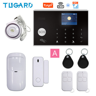 TUGARD G30 Tuya WIFI GSM 3G 4G Алармена система за домашен крадец 11 езика 433MHz Безжично дистанционно управление за Android IOS