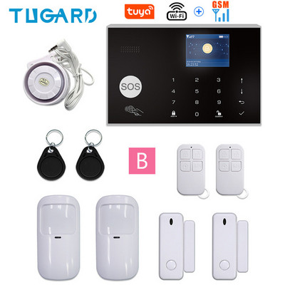 TUGARD G30 Tuya WIFI GSM 3G 4G Алармена система за домашен крадец 11 езика 433MHz Безжично дистанционно управление за Android IOS