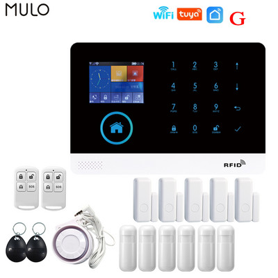 MULO Tuya signalizācijas sistēma WiFi GSM drošības sistēma Apzagšanas signalizācija mājas birojam PG103 SMS zvans Auto Dial APP tālvadības pults