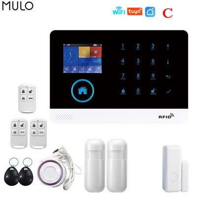 MULO Tuya signalizācijas sistēma WiFi GSM drošības sistēma Apzagšanas signalizācija mājas birojam PG103 SMS zvans Auto Dial APP tālvadības pults