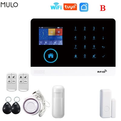 MULO Tuya signalizācijas sistēma WiFi GSM drošības sistēma Apzagšanas signalizācija mājas birojam PG103 SMS zvans Auto Dial APP tālvadības pults