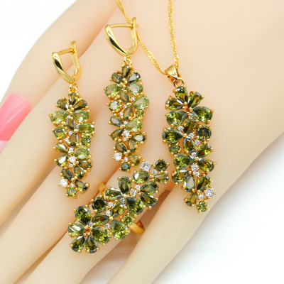 2021 m. nauji kelių spalvų cirkonio aukso spalvos papuošalų rinkiniai moterims, auskarai, karoliai, pakabukai, žiedai, dovanų dėžutė