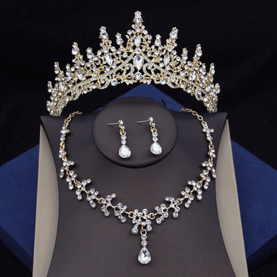 Luxusné zelené krištáľové svadobné šperky pre ženy, čelenky, náušnice, náhrdelník, koruna, svadobné šaty, nevesta, šperky, doplnky