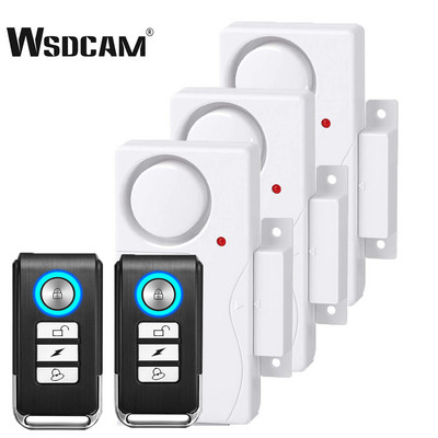 Wsdcam Безжична аларма за врата с дистанционно предупреждение за вибрации Алармена система против изгубени прозорци Отворени аларми Сензор за домашна сигурност