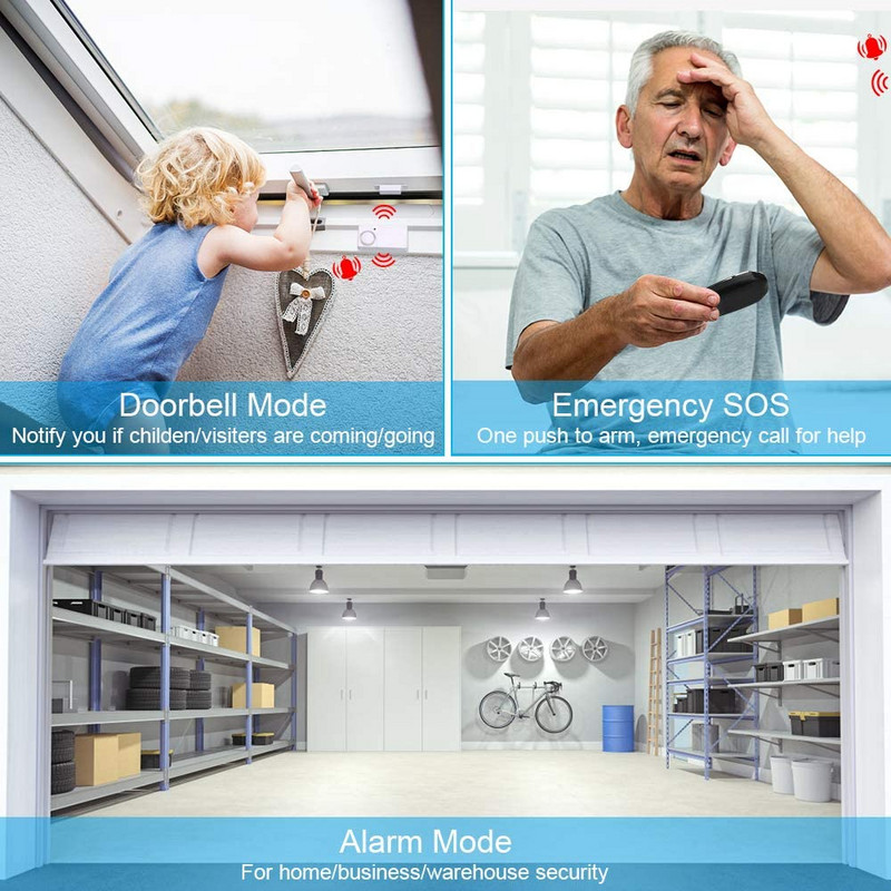 Wsdcam belaidė durų signalizacija su nuotoliniu įspėjimo apie vibraciją signalizacijos sistema, apsauganti nuo prarastų langų atidarymo signalizacijos namų apsaugos jutikliu