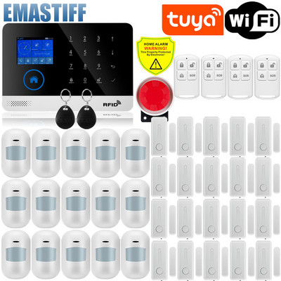 Traadita WIFI GSM koduvalve häiresüsteem Tuya Smart Life APP jaoks koos liikumisanduriga, mis ühildub Alexa ja Google'iga