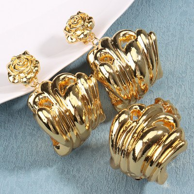 Модни капкови обеци Колие Комплект бижута за африкански Дубай Висулка Комплект бижута със сребърно покритие За жени Луксозен парти аксесоар