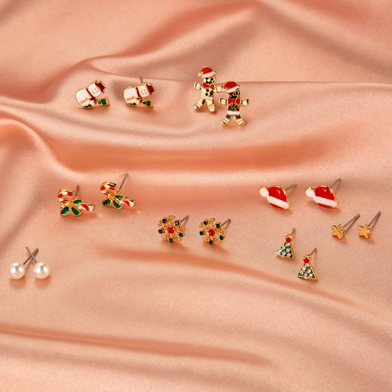 Kalėdiniai kabantys auskarai moterims Mergaitėms Kūrybingi sniego senio varpeliai Briedžio snaigės medžio auskarai Kalėdų vakarėlis Nauji papuošalai Dovanos