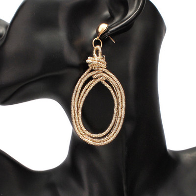 Paprastas metalinis spiralinis vandens lašelių auskaras moterims Bohemia Circular Statement Didelis auskaras Priedai Papuošalai Dovana UKEN