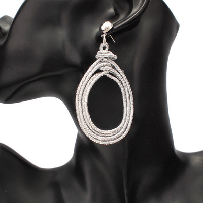 Paprastas metalinis spiralinis vandens lašelių auskaras moterims Bohemia Circular Statement Didelis auskaras Priedai Papuošalai Dovana UKEN